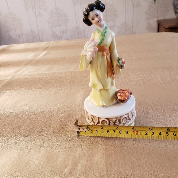 Vintage Japanese Geisha Porcelain Music Box 1960s Maruho Japan - Picture 11 of 14